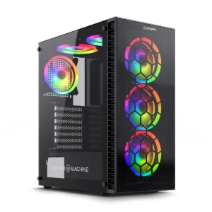 CASE MICRONICS TITANIUM MIC GC703 6 FAN ARGB + FUENTE 500W 80 PLUS BRONCE