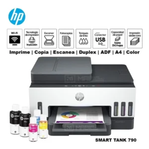 Impresora Multifuncional HP Smart Tank 790 Tinta Continua, Color, Wi-Fi, Smart App, Dúplex, ADF Alimentador Automático, Fax