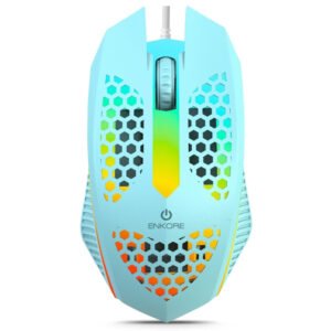 Mouse Gamer Enkore Levitron USB Celeste, Rosado EKM107C - Celeste